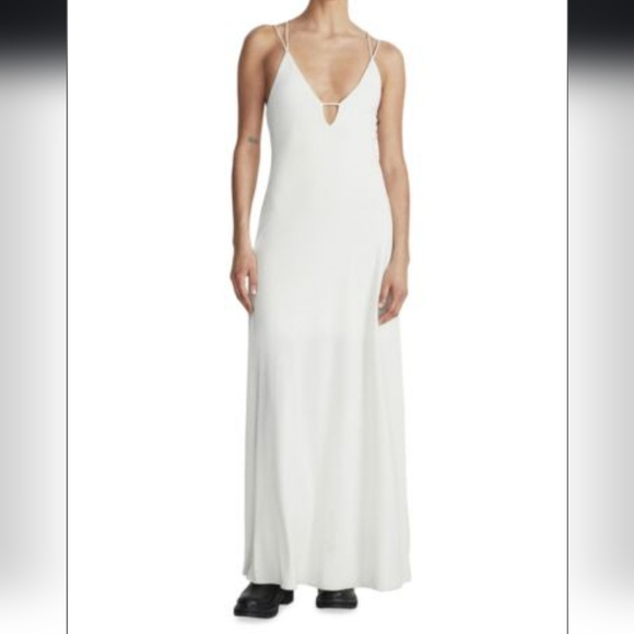 rag & bone Dresses & Skirts - rag & bone White Slip Maxi Dress with Keyhole Neckline